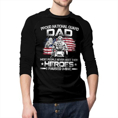 National Guard Graduation Proud National Guard Dad Men Baseball Raglan Shirt - Father's Day Fun