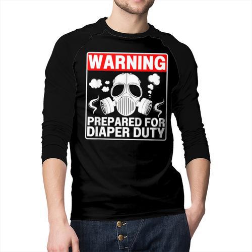 New Dad Prepared For Diaper Duty Daddy Diaper Duty Men Baseball Raglan Shirt - Father's Day Fun