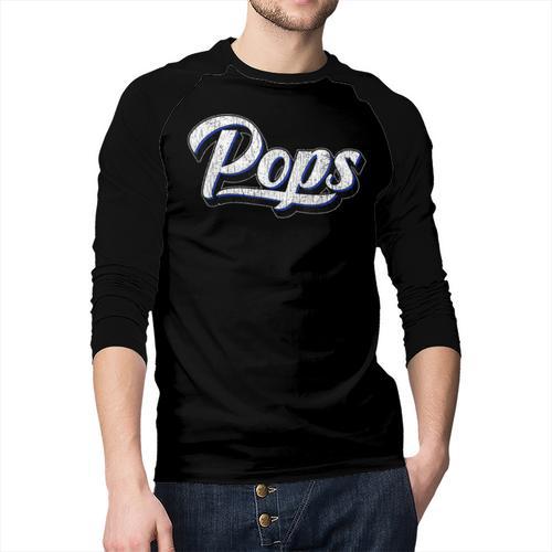 New Grandpa For Dad Called Pops Men Baseball Raglan Shirt - Father's Day Fun