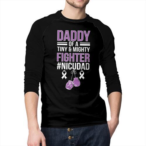 NICU Dad Micro Preemie Baby Dad Of NICU Warrior Appreciation Men Baseball Raglan Shirt - Father's Day Fun