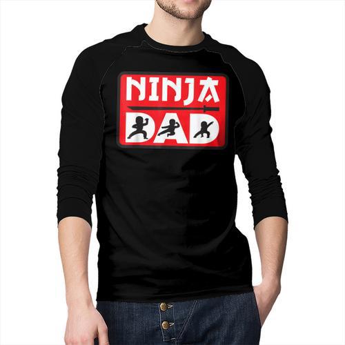 Ninja Dad Matching Family Ninja Warrior Men Baseball Raglan Shirt - Father's Day Fun