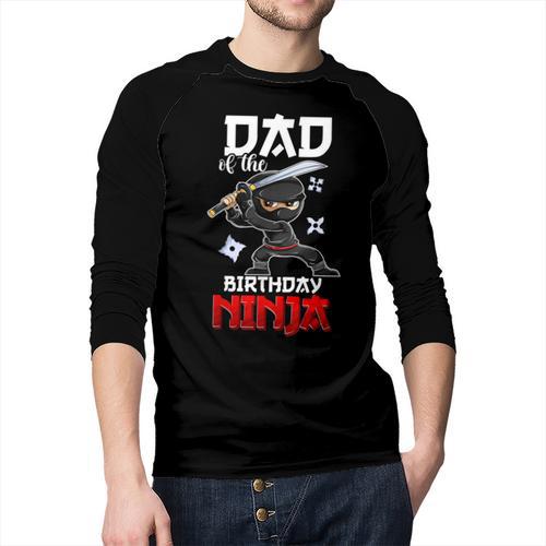 Ninja Favor Shirt For Men Dad Of The Birthday Boy Men Baseball Raglan Shirt - Father's Day Fun