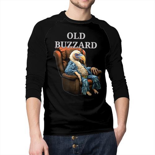 Old Buzzard Bird Old Man Grandpa Recliner Dads Joke Men Baseball Raglan Shirt - Father's Day Fun