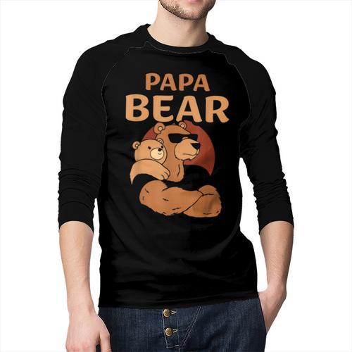 Papa Bear Bears Animal Pun Lover Dad Father Daddy Father's Men Baseball Raglan Shirt - Father's Day Fun