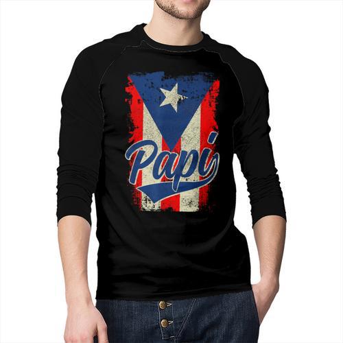 Papi Puerto Rican Dad Puerto Rico Pride Boricua Father's Day Men Baseball Raglan Shirt - Father's Day Fun