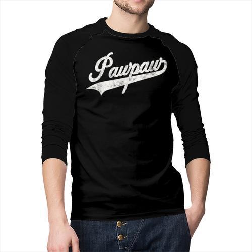 Pawpaw Vintage Retro Style For Dad Grandpa Men Baseball Raglan Shirt - Father's Day Fun