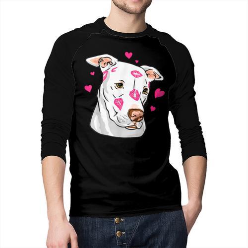 Pitbull Love Pitbull Moms Dads Men Baseball Raglan Shirt - Father's Day Fun