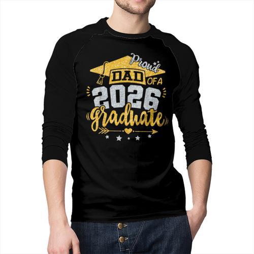 Proud Dad Of A 2026 Graduate Grad Senior Graduation Father Men Baseball Raglan Shirt - Father's Day Fun