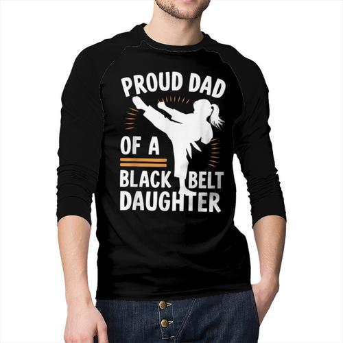 Proud Dad Of A Belt Daughter Men Baseball Raglan Shirt - Father's Day Fun