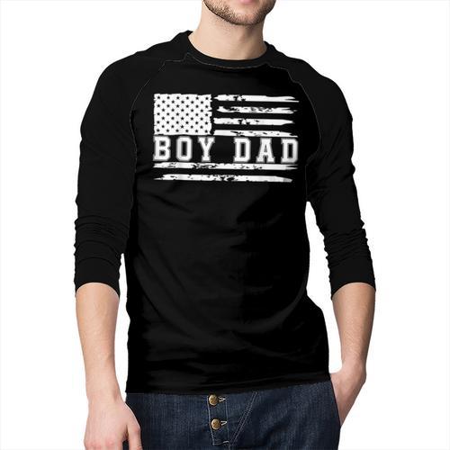 Proud Dad Of Boy Father Of Boys For Dad Xmas Fathers Day Men Baseball Raglan Shirt - Father's Day Fun