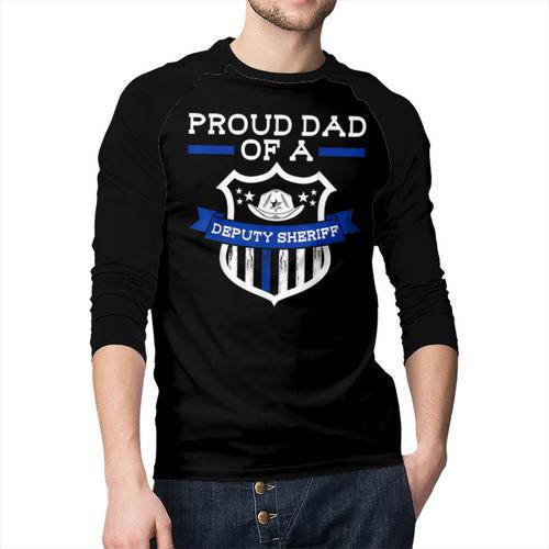 Proud Dad Of a Deputy Sheriff Deputy Sheriff Men Baseball Raglan Shirt - Father's Day Fun
