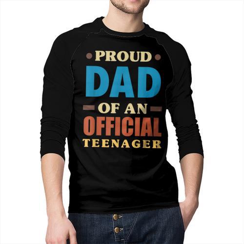 Proud Dad Of An Official Teenager 13th Birthday Family Men Baseball Raglan Shirt - Father's Day Fun