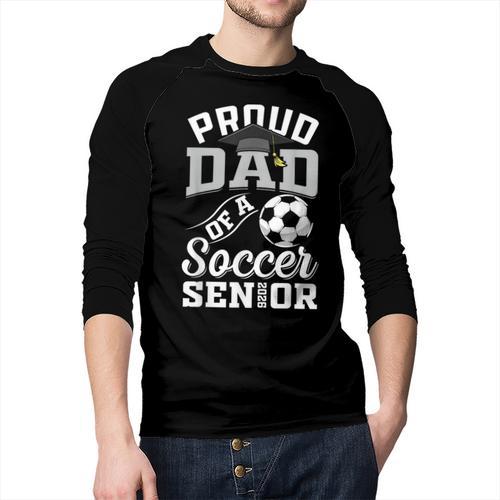 Proud Dad Of a Soccer Senior Class Of 2026 Graduation Men Baseball Raglan Shirt - Father's Day Fun