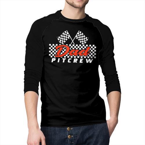 Race Car Birthday Party Racing Family Dad Pit Crew Men Baseball Raglan Shirt - Father's Day Fun