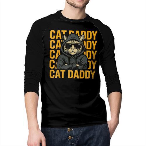 Retro Cat Daddy Style Animal For Men Women Kid Boy Girl Men Baseball Raglan Shirt - Father's Day Fun