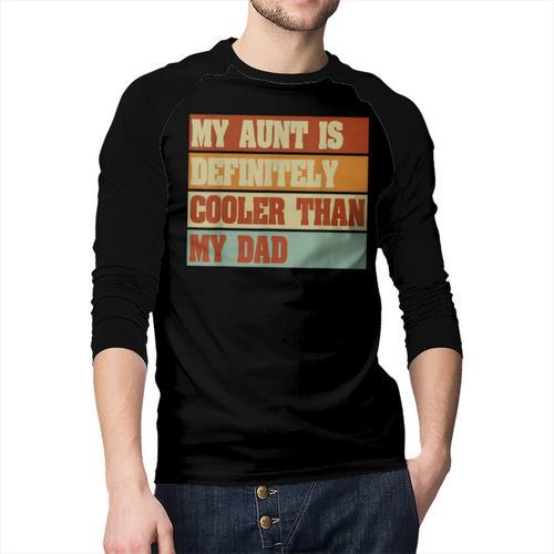 Retro Niece Nephew Auntie My Aunt Is Cooler Than My Dad Men Baseball Raglan Shirt - Father's Day Fun