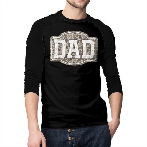 Retro Old Camo Dad Camouflage Hunting Season Father's Day Men Baseball Raglan Shirt - Father's Day Fun