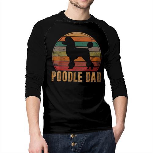 Retro Poodle Dad Dog Owner Pet Poodle Father Men Baseball Raglan Shirt - Father's Day Fun