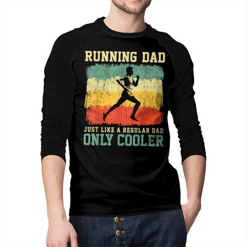 Retro Running Dad Runner Marathon Athlete Humor Outfit Men Baseball Raglan Shirt - Father's Day Fun