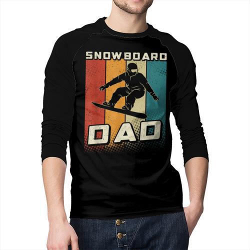 Retro Snowboard Dad Snowboarding Father Snowboarder Dad Men Baseball Raglan Shirt - Father's Day Fun