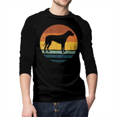 Rhodesian Ridgeback Vintage Retro Dog Mom Dad Men Baseball Raglan Shirt - Father's Day Fun