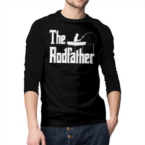 The Rodfather Fishing Dad Men Baseball Raglan Shirt - Father's Day Fun
