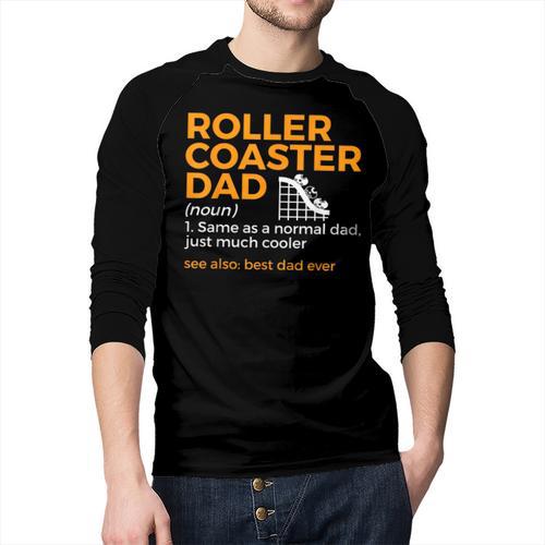 Roller Coaster Dad Definition Best Dad Ever Men Baseball Raglan Shirt - Father's Day Fun