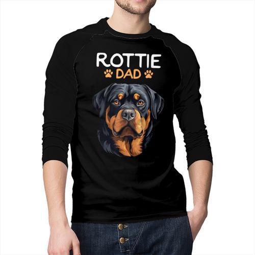 Rottie Dad Rottweiler Dog Men Baseball Raglan Shirt - Father's Day Fun