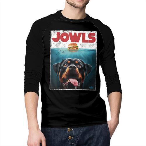 Rottie Rottweiler Jowls Burger Giant Tank Dog Mom Dad Men Baseball Raglan Shirt - Father's Day Fun