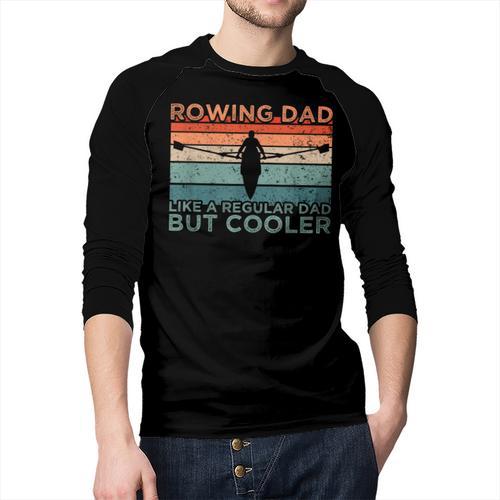 Round Rowing Dad Rudder Men Baseball Raglan Shirt - Father's Day Fun