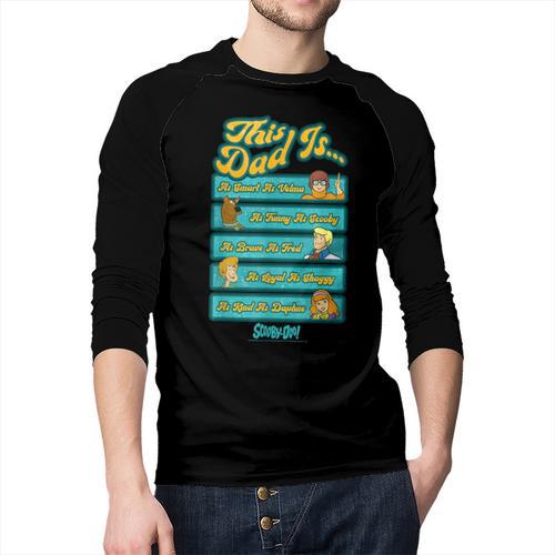 Scooby-Doo Father's Day Vintage Group Shot This Dad Is Men Baseball Raglan Shirt - Father's Day Fun