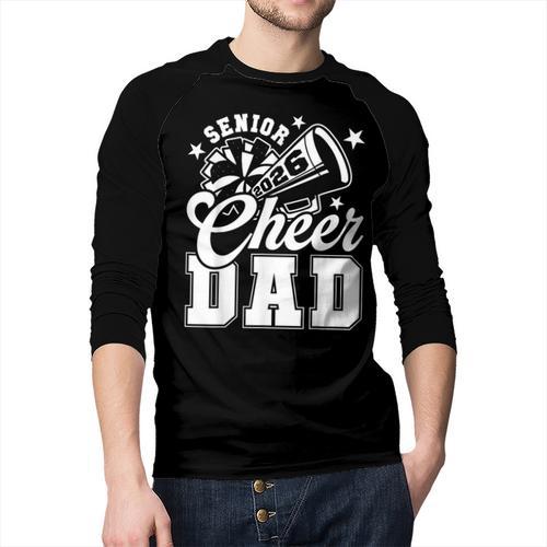 Senior Cheer Dad 2026 Proud Cheerleader Dad Class Of 2026 Men Baseball Raglan Shirt - Father's Day Fun
