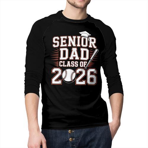 Senior Dad Class Of 2026 Graduate Baseball 2026 Graduation Men Baseball Raglan Shirt - Father's Day Fun