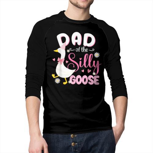 Silly Dad Goose Dad 1st Birthday Family Matching Party Men Baseball Raglan Shirt - Father's Day Fun