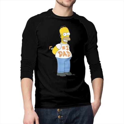 The Simpsons Homer Number 1 Dad Father's Day V2 Men Baseball Raglan Shirt - Father's Day Fun