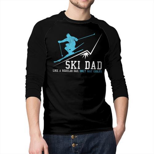 Ski Dad Winter Sports Skiing Father Men Baseball Raglan Shirt - Father's Day Fun