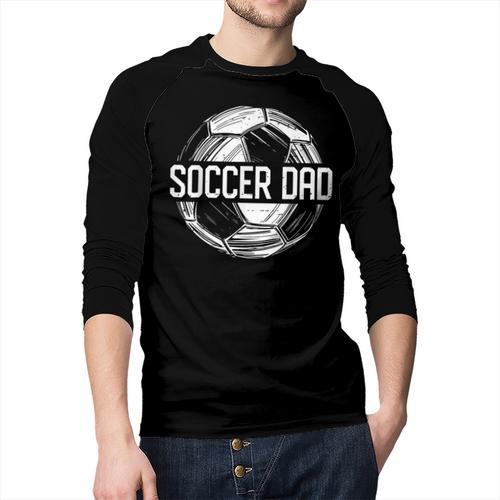 Soccer Dad Family Matching Team Player Sport Lover Papa Men Baseball Raglan Shirt - Father's Day Fun