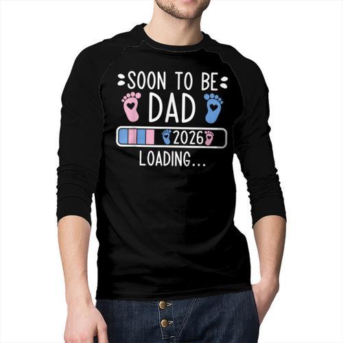 Soon To Be Dad 2026 Loading Pregnancy Announcement 2026 Men Baseball Raglan Shirt - Father's Day Fun