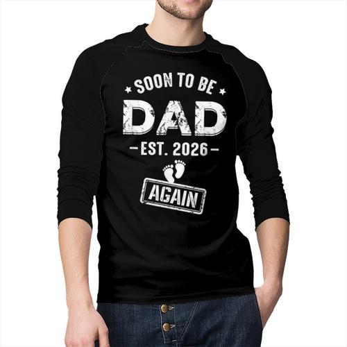 Soon To Be Dad Again Promoted To Dad Again 2026 Men Baseball Raglan Shirt - Father's Day Fun
