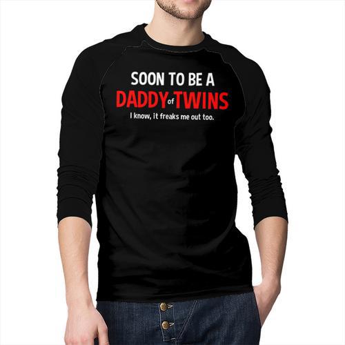 Soon To Be A Daddy Of Twins Expecting Father Men Baseball Raglan Shirt - Father's Day Fun