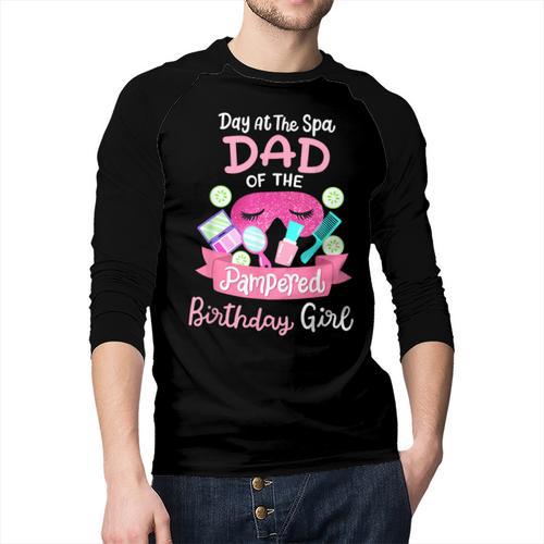Spa Birthday Party Dad Of The Pampered Bday Girl Family Men Baseball Raglan Shirt - Father's Day Fun