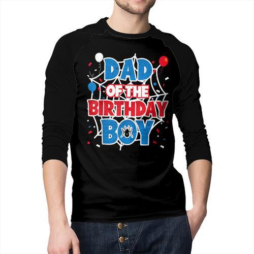 Spider Web Dad Of The Birthday Boy Men Baseball Raglan Shirt - Father's Day Fun
