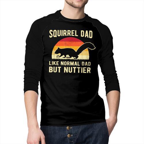 Squirrel Dad Pet Squirrel Owner Squirrel Lover Nuts Men Baseball Raglan Shirt - Father's Day Fun