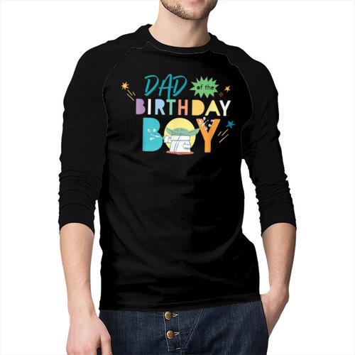 Star Wars Grogu Mandalorian Toon Dad Of The Birthday Boy Men Baseball Raglan Shirt - Father's Day Fun