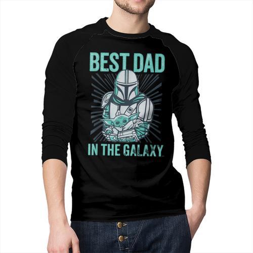 Star Wars The Mandalorian And Grogu Best Dad In The Galaxy Men Baseball Raglan Shirt - Father's Day Fun