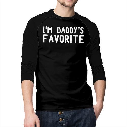 Tee Sarcastic Humor Sibling I'm Daddy's Favorite Men Baseball Raglan Shirt - Father's Day Fun