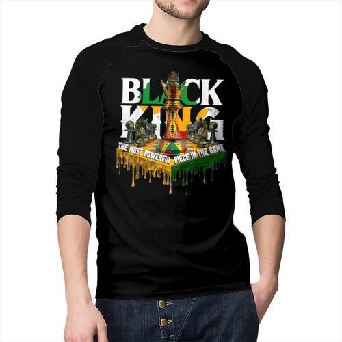 History I Am Black Man King Dad Melanin Men Women Men Baseball Raglan Shirt - Father's Day Fun