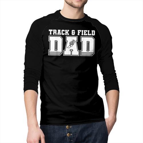 Track & Field Dad Sport Fathers Day Boys Men Baseball Raglan Shirt - Father's Day Fun