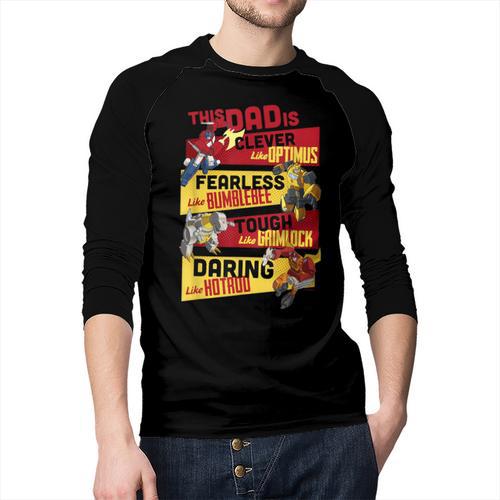 Transformers Father's Day Vintage Autobots Line Up Dad Is Men Baseball Raglan Shirt - Father's Day Fun