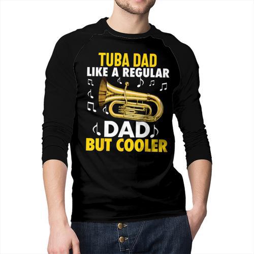 Tuba Player Men Dad Grandpa Marching Band Brass Tubist Men Baseball Raglan Shirt - Father's Day Fun